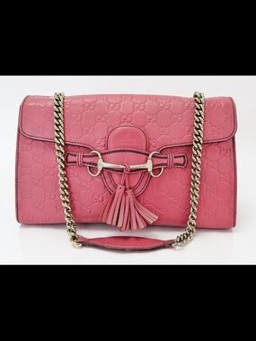 Gucci Pink Tassel Chain Shoulder Bag